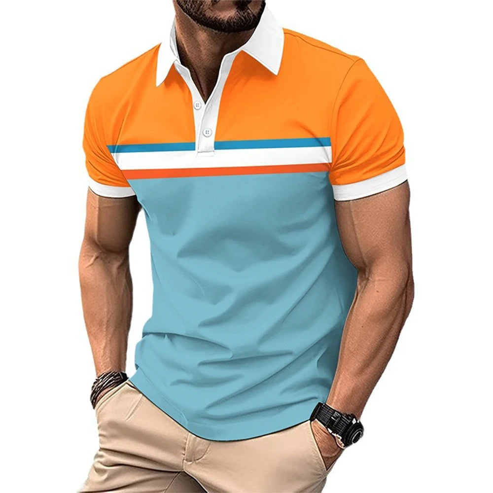 Men's cross-border short-sleeved polo men's fashion polo men's digital printing polo
