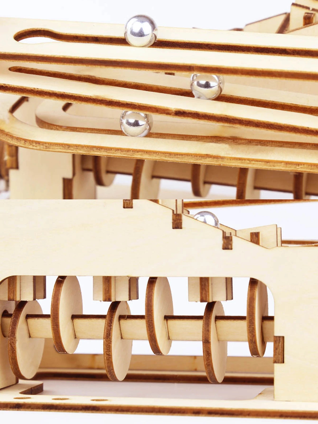 Spiral Marble Run 3D Wooden Puzzles DIY Model Building Kits with Mechanical Puzzles