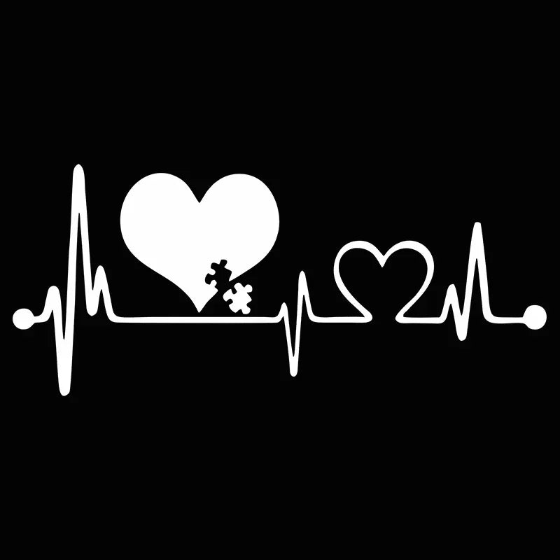 Autism Heart Beat Lifeline Creative Car Stickers Car Window Personality Decorative Accessories Car Styling Decals