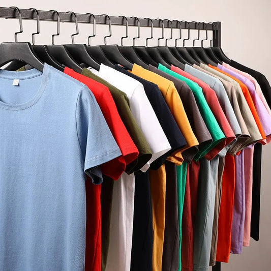 100% Cotton T Shirts Men Women Short Sleeve Solid Male Female Tshirts Tees O-Neck Tee Shirt