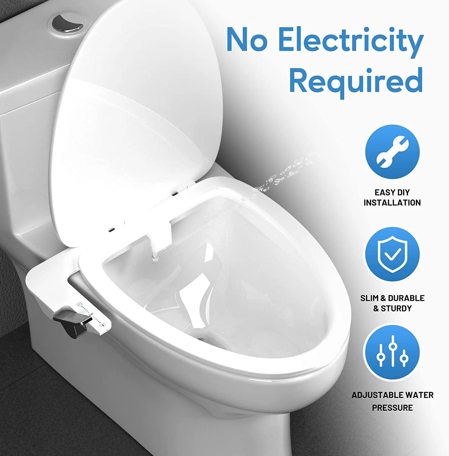 Bidet Attachment for Toilet Bidet Toilet Seat Attachment with Water Pressure Control and Self-Cleaning Dual Nozzles