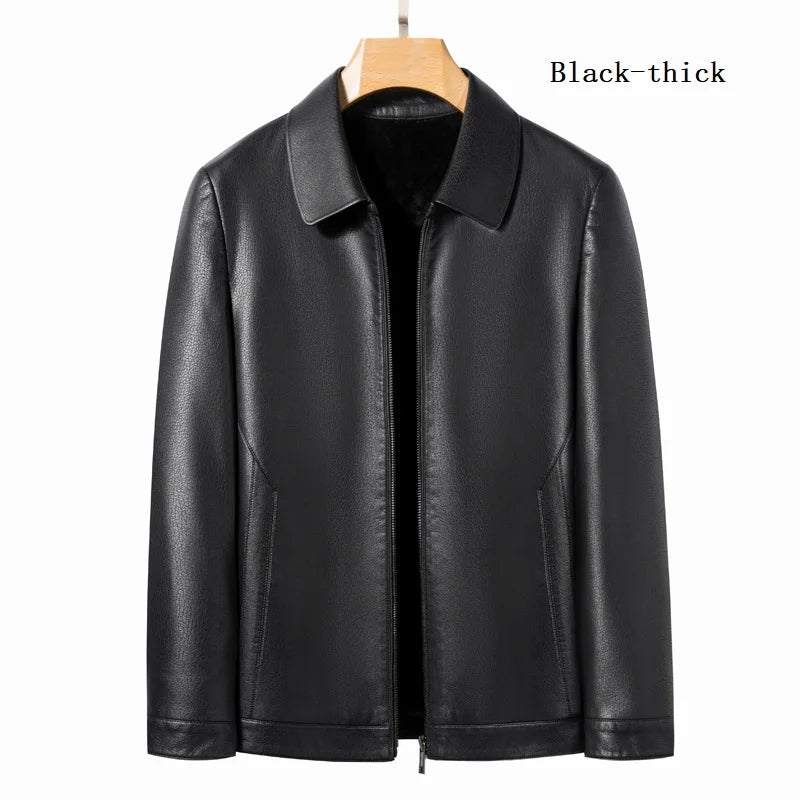 YN-335 Men's Lapel Jacket Natural Leather Jacket Spring and Autumn Sheepskin Jacket Men
