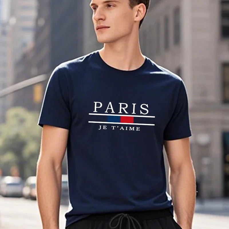 100% Cotton Mens T-shirt Daily Casual Jogging Short Sleeve Hot Sales Printing Tees Sport Simple Versatile Summer Comfort T-shirt