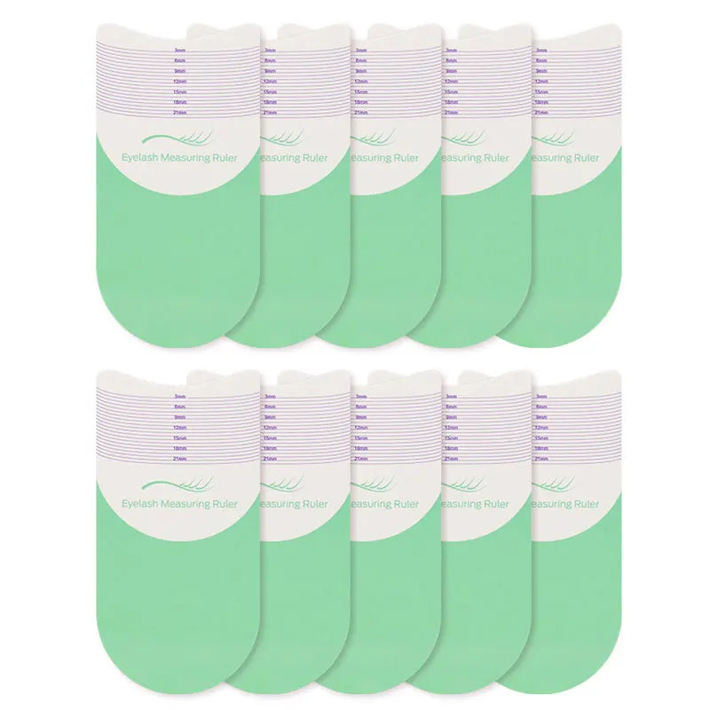 10Pcs Lash Length Measuring Ruler Portable Soft Plastic Ruler Makeup Tool Lashes Extension Growth Accessory