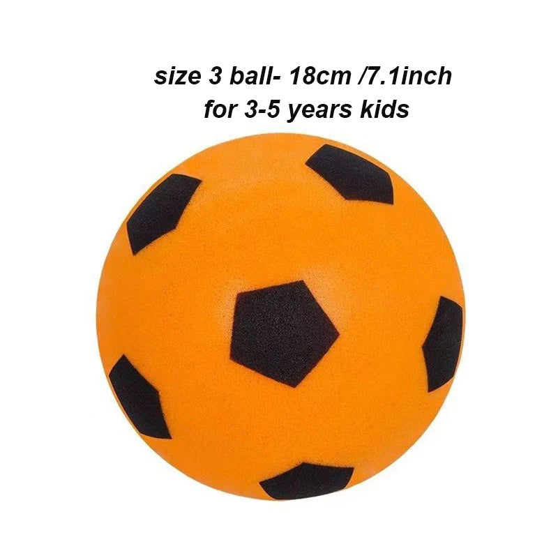 Silent Indoor Soccer Ball, Soft Airless Foam Football for Kids, Quiet Bounce Training Ball, Safe for Home/Living Room