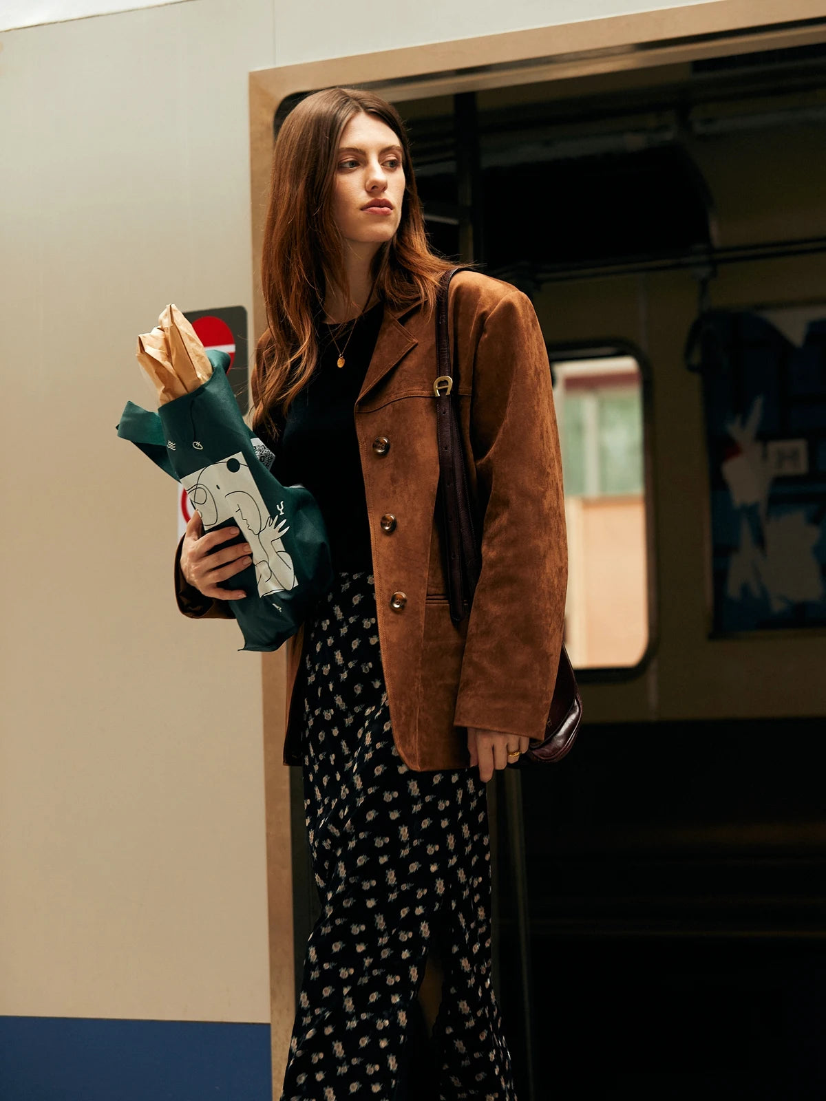100% Lambskin Leather Jacket Women 2025 Fall Retro Brown/Coffee Imported Suede Kid Leather Blazer Coat Femme Casual Loose Jacket