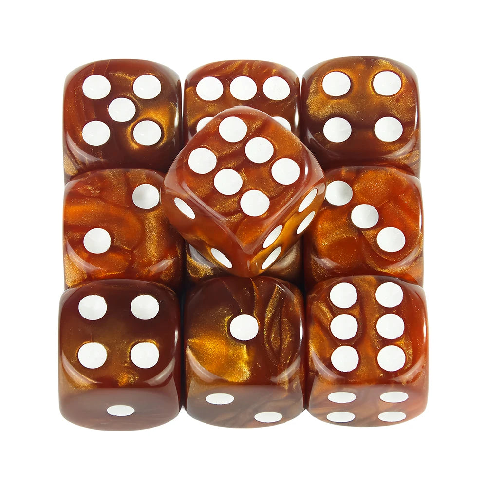 Marble Effect D6 Dice 10pcs 16mm Board Game Dice for Club Party DND RPG Board Game Bar Table Accessories