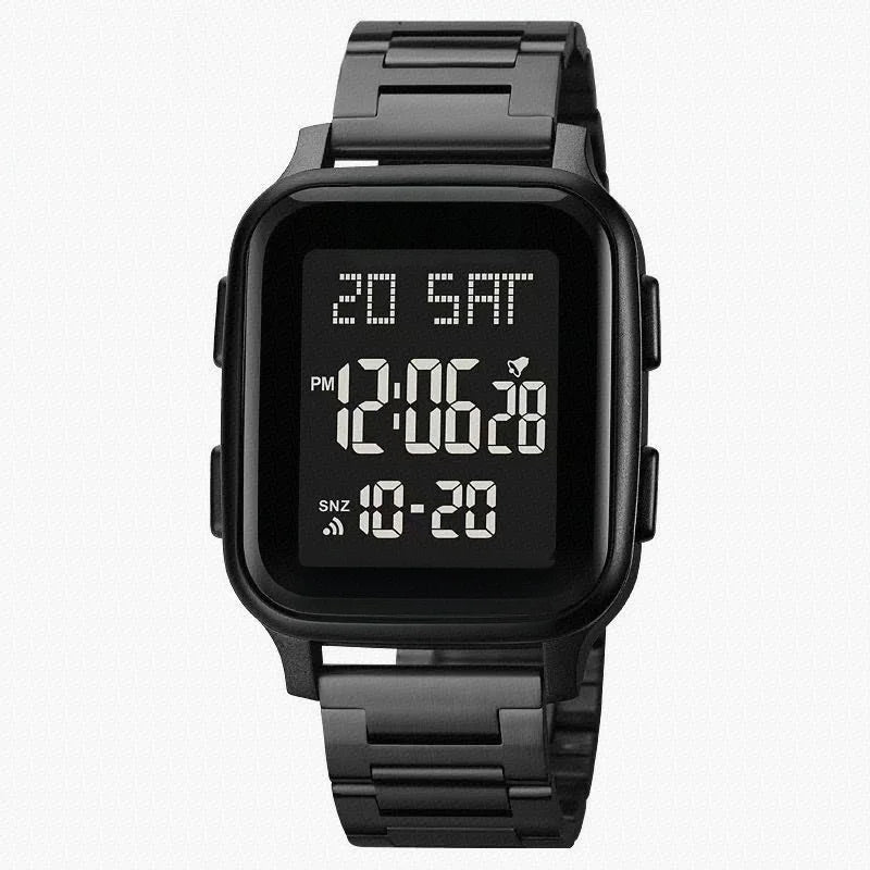 Sports Watches for Men Waterproof Digital Electronic Stainless Steel Clock Led Display Wristwatches Mens Reloj Hombre