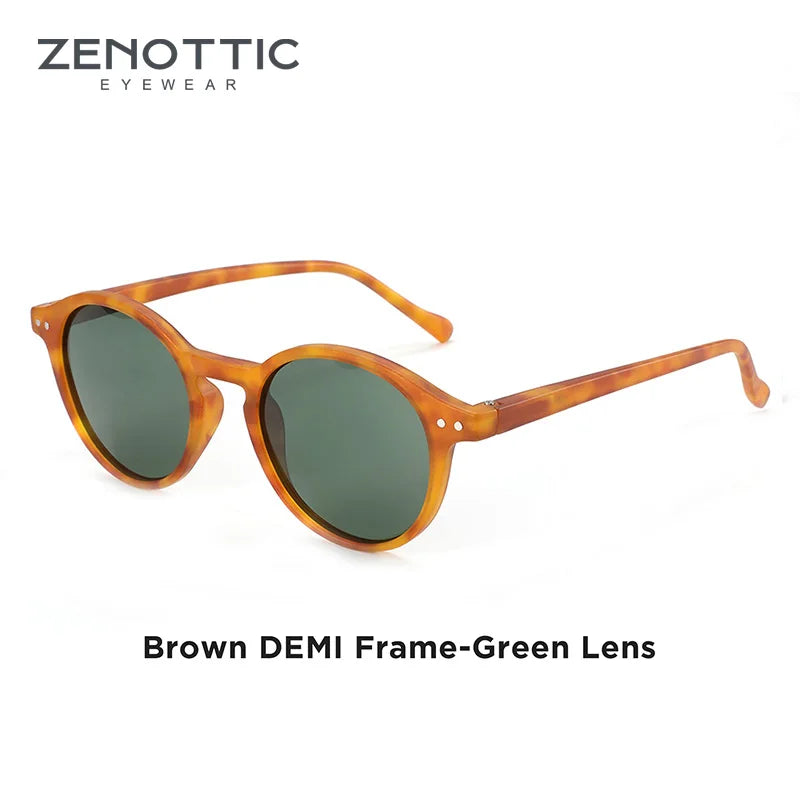 ZENOTTIC Retro Polarized Sunglasses 2023 2024 Men Women Vintage Small Round Frame Sun Glasses Polarized Lens UV400 Goggles Shade