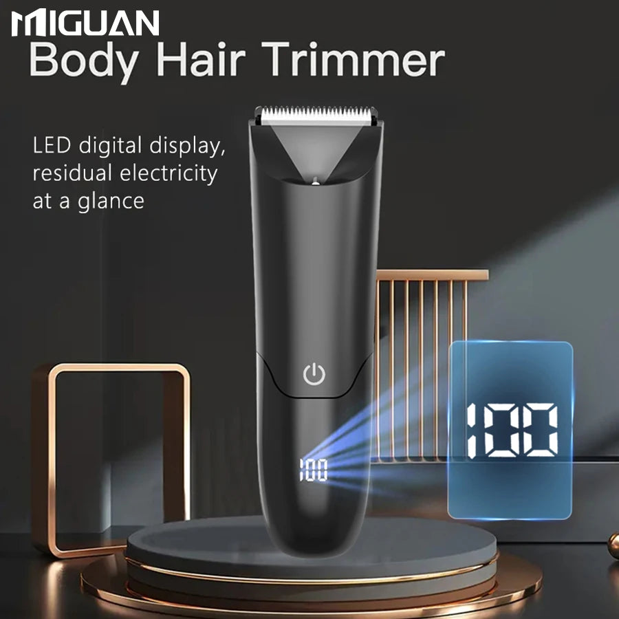 Men's Body Trimmer, Electric Shaver, Electric Inguinal And Hair Trimmer, Ceramic Blade Male Hygiene Shaver