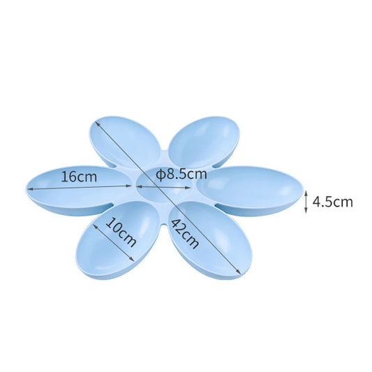 1 Pc Pet Dinner Plate 6-in-1 Pet Food Dog Bowl Anti-suffocation Flower-shaped Kitten Feeding Bowl Cat And Dog Automatic Feeder