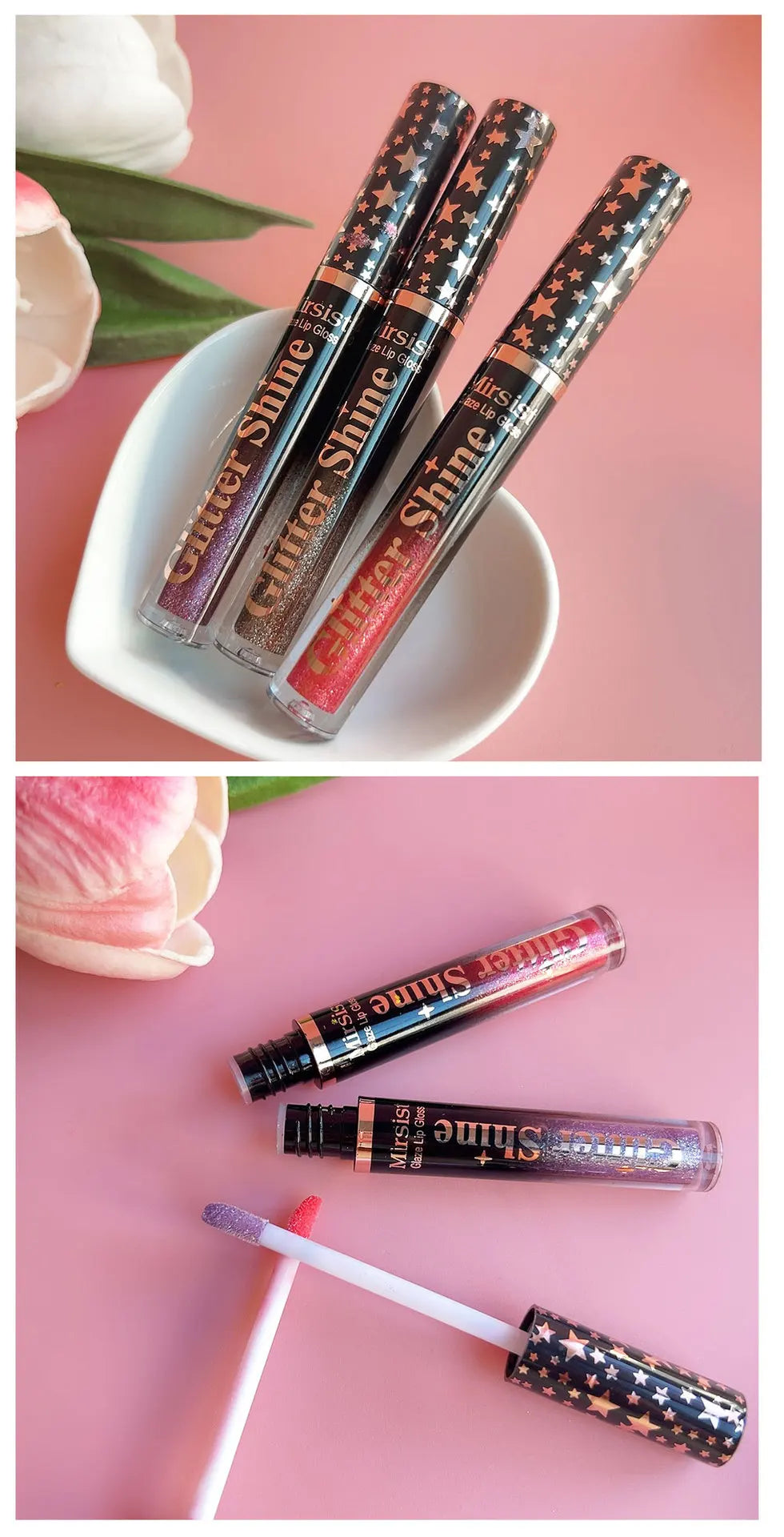 6pc Moisturizing Pearl Lip Glaze Set Watery Hydration Lip Gloss Transfer Resistant Long Lasting Vivid Color Liquid Lipstick
