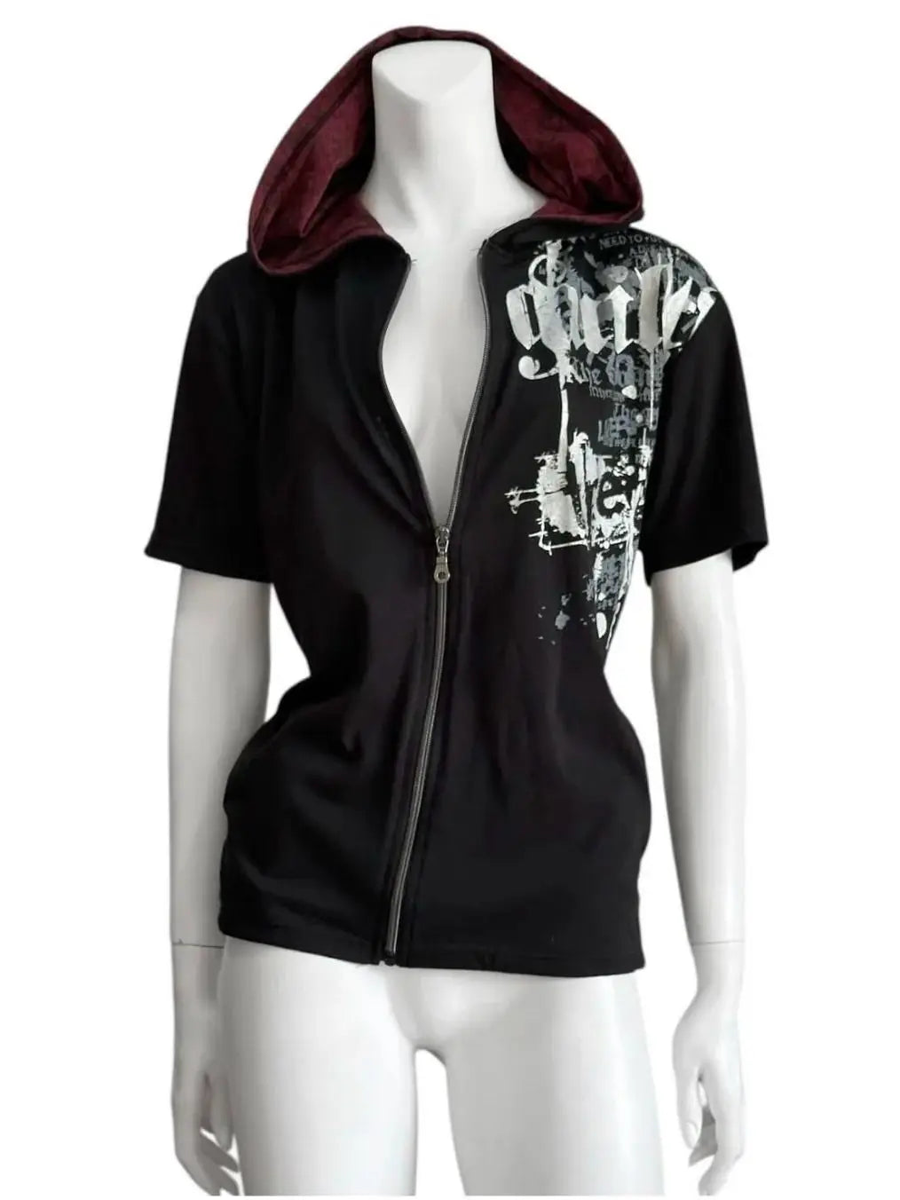 Harajuku Letter Printing Hoodies Women Streetwear Casual Slim Fit Hooded Sweatshirt Y2k Aesthetic Vintage Grunge Zipper Hoodie