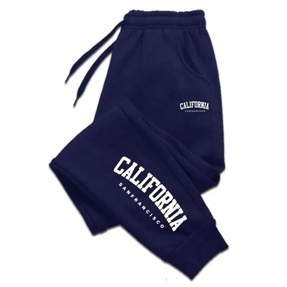 Men's Casual Pants Fashion Drawstring Printed Pants Joggers Workout Running Gym Fitness Sports Trousers Streetwear Trousers