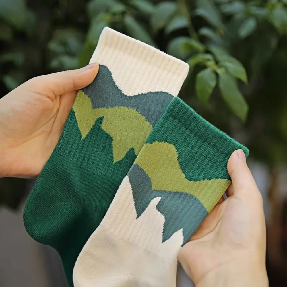 1/4 Pairs Men's and women's casual socks, asymmetrical niche mid length socks,  Japanese socks, couple sports socks
