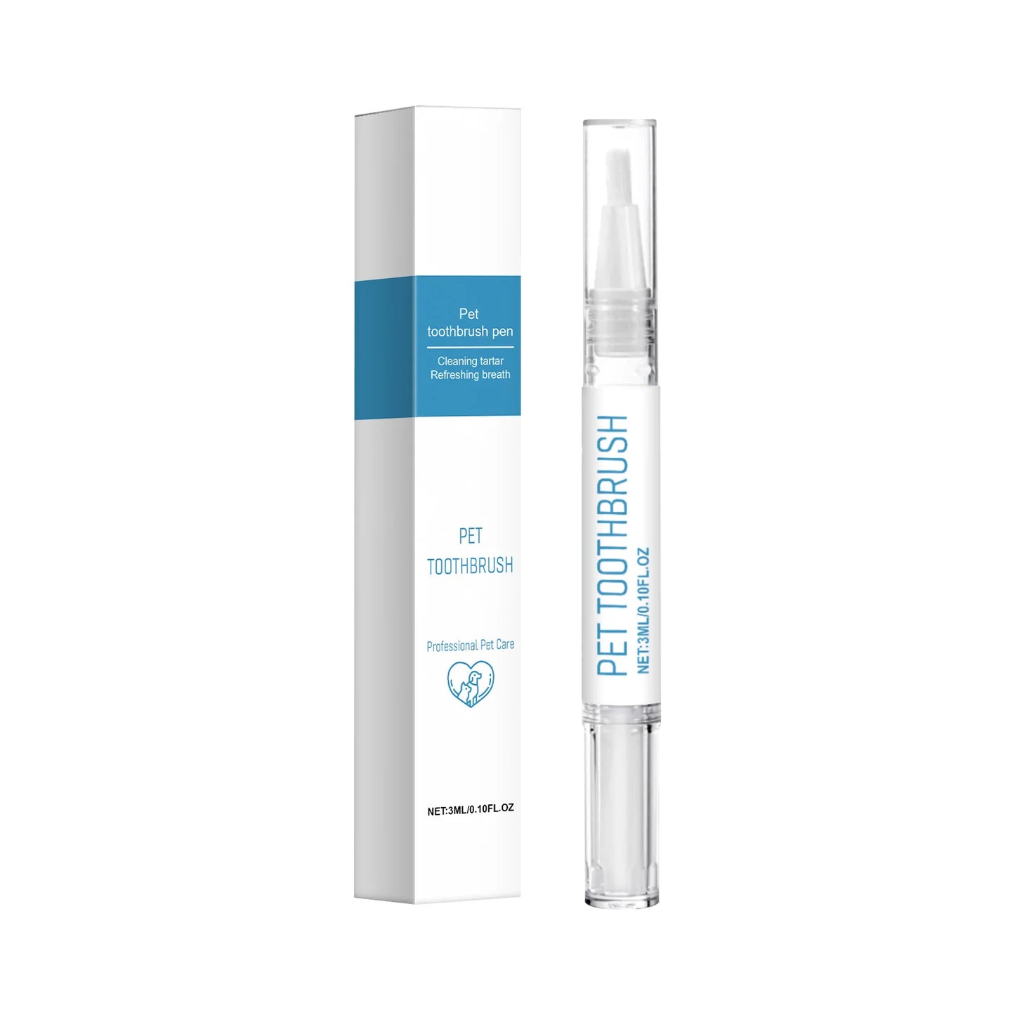 Pet Toothbrush Pen 3ml - Teeth Cleaning for Dogs & Cats, Reduce Bad Breath, Remove Tartar with Peppermint & Xylitol, Easy Use
