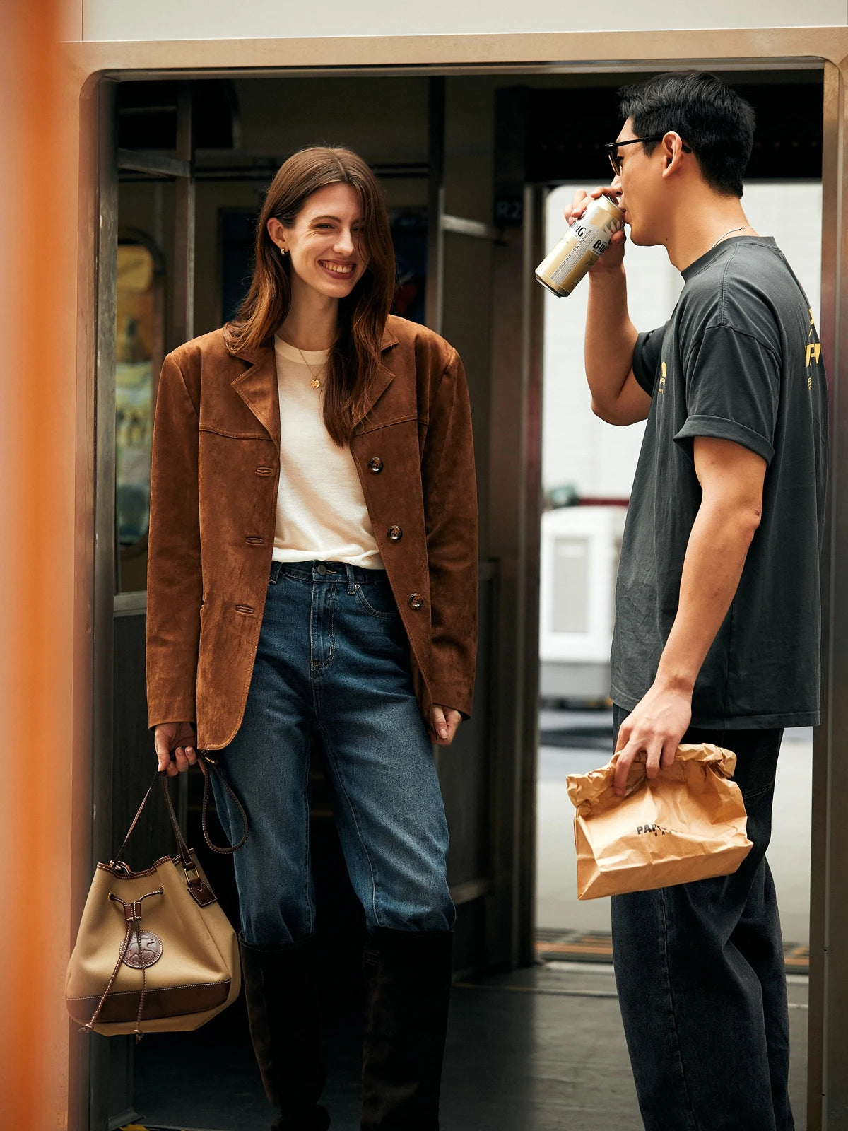 100% Lambskin Leather Jacket Women 2025 Fall Retro Brown/Coffee Imported Suede Kid Leather Blazer Coat Femme Casual Loose Jacket