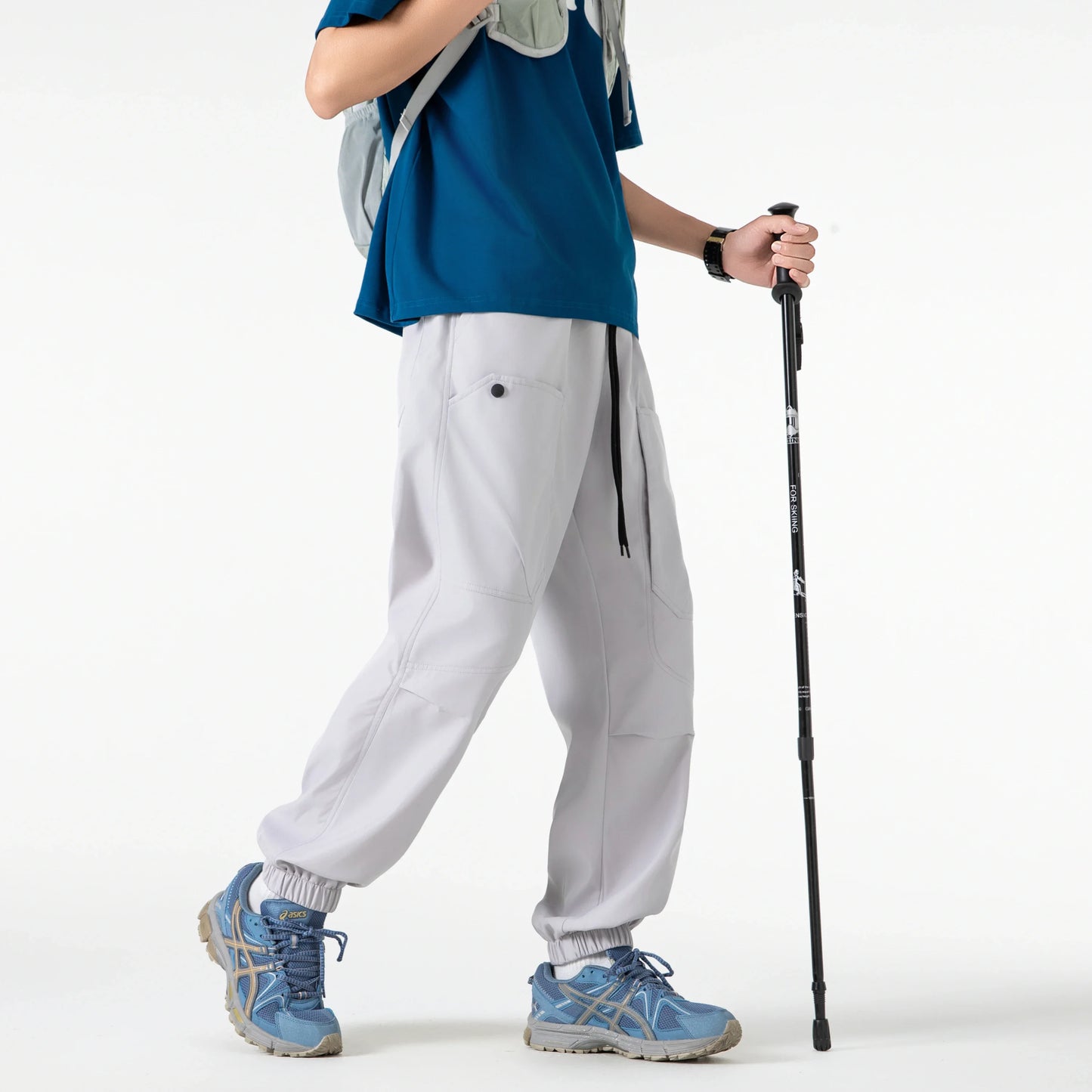 Men's outfit pants are versatile, trendy, loose, straight-leg outdoor work pants and trendy brand tight-fitting windbreakers