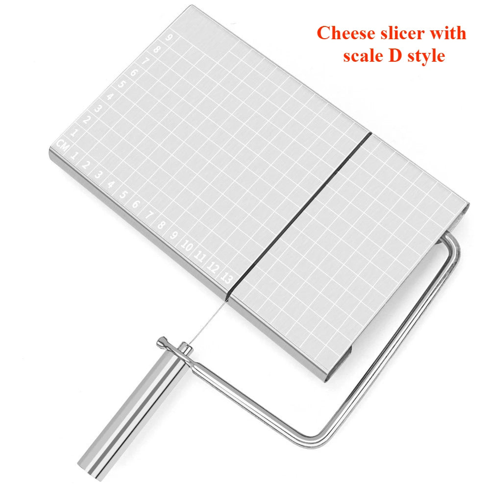 Stainless Steel Multifunctional Cheese Slicer with Scale Sausage Ham Cheese Cutter Butter Slicer Household Accessories