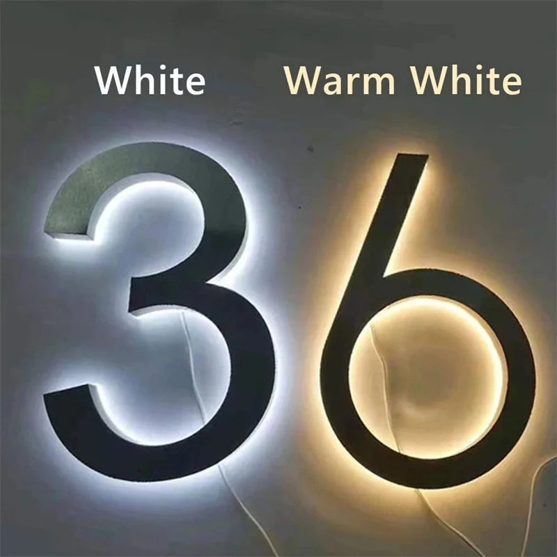 LED House Number,BackLit House Number,Door Numbers Sign, Light up House Numbers, Address Number ,Home Wall Decor
