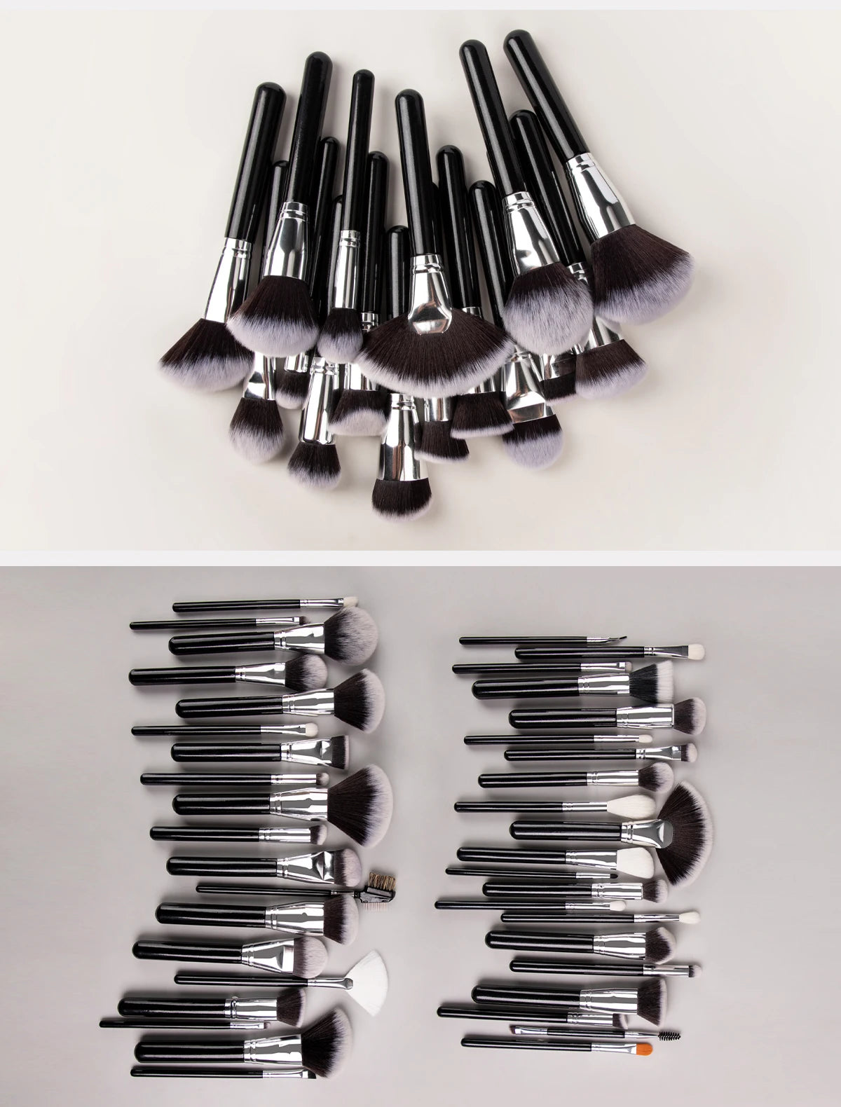 Professional 40Pcs Makeup Brushes Set Soft Synthetic Bristle Powder Blending Contour Eyebrow Eyeshadow Fan Foundation Brush