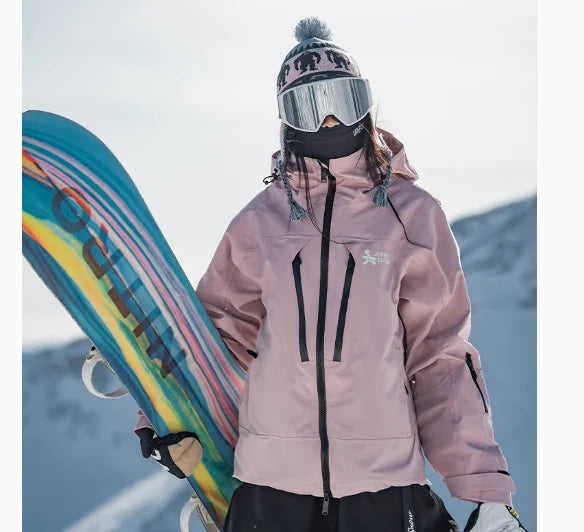 John Snow Men and Women's Winter Waterproof Warm Ski Jacket Professional Breathable Mountaineering Jacket Outdoor Snow Coat