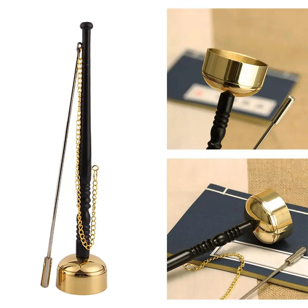 Buddhist Instruments Brass Instrument Buddha Chime Muti-Purpose Long Hand Bell Handbell Meditation Temple Ritual Monks