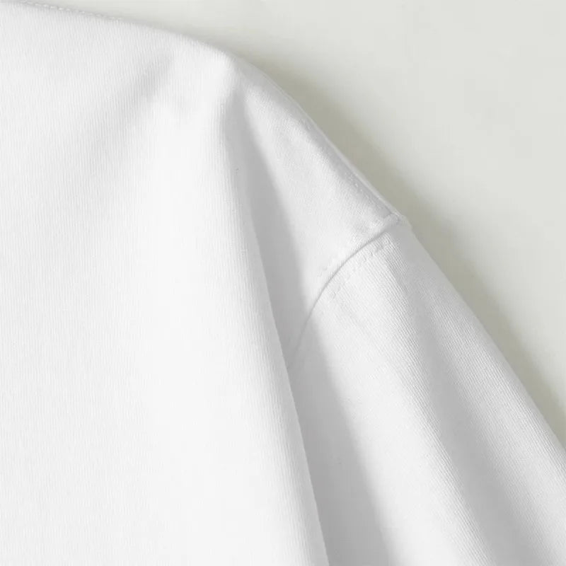 100% Cotton White Long Sleeves T-shirt Men 2025 Autumn New American Retro Street Oversize T-shirt Casual Y2k Top Men clothing