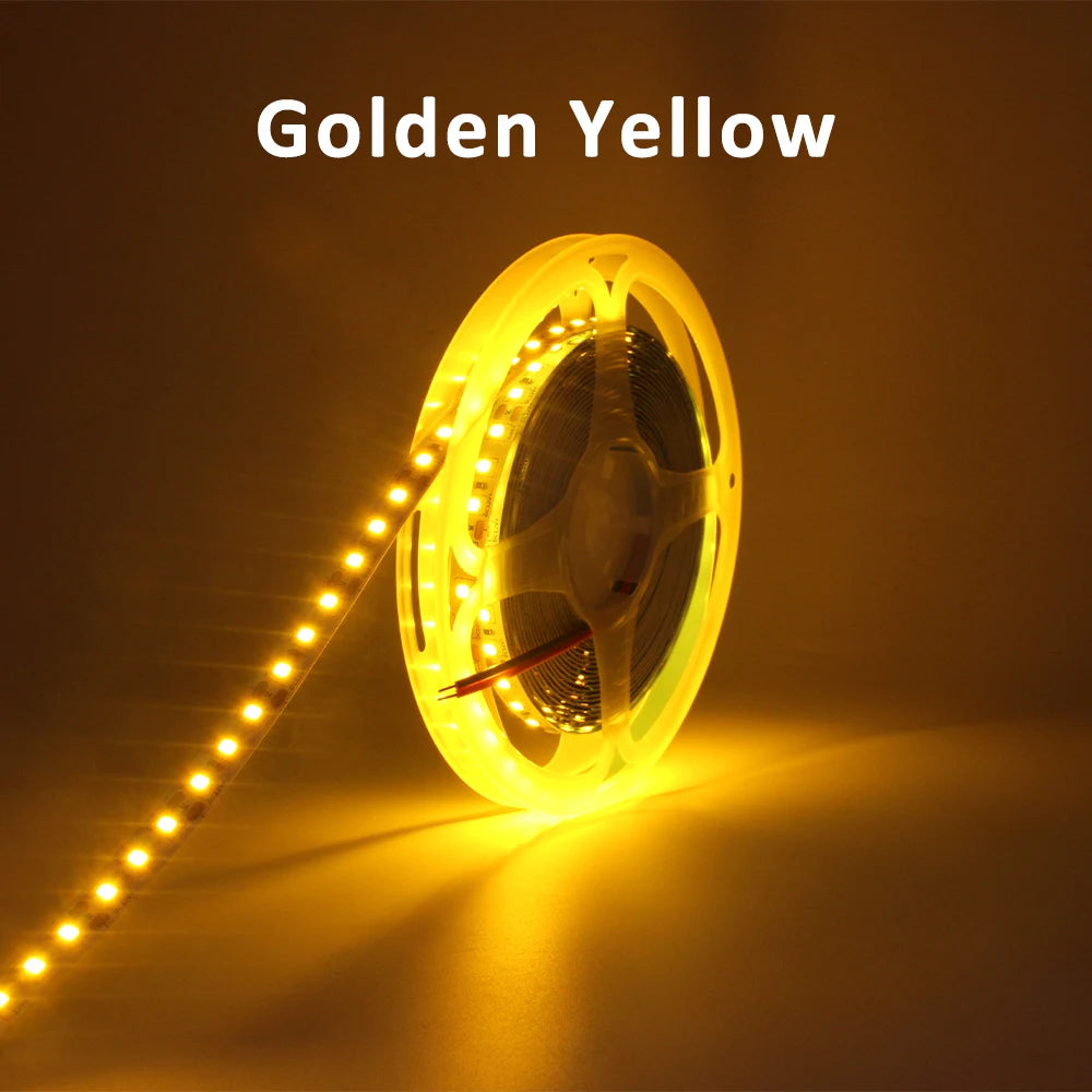 12V 2835 LED Strip Light 120LEDs/M Red Green Blue Yellow Warm WhiteTape Ribbon High Brightness 8mm Lamp For Room Decor Lighting