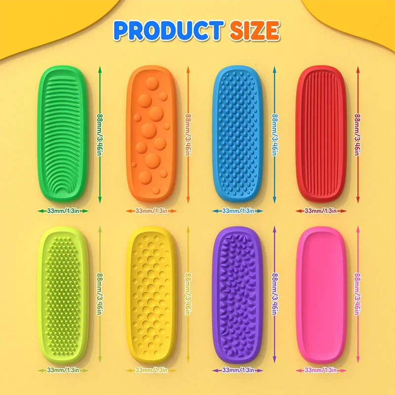 Silicone Sensory Strip Fidget Toys Kids Autism Decompression Calming Fidgeting Toy Adults Stress Desk Anxiety Relief Sensory Toy