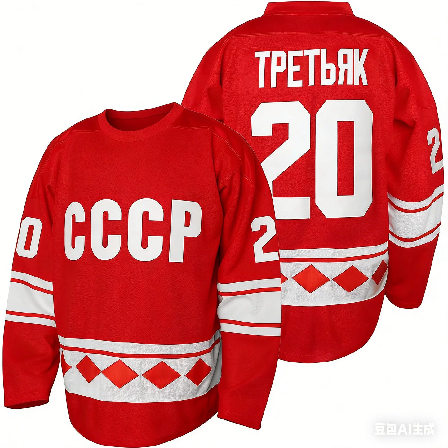 HOCKEY JERSEY - RED WITH WHITE ACCENTS VINTAGE ATHLETIC JERSEY FOR HOCKEY FANS & COLLECTORS ATHLETIC JERSEY 3D HD PRINTS