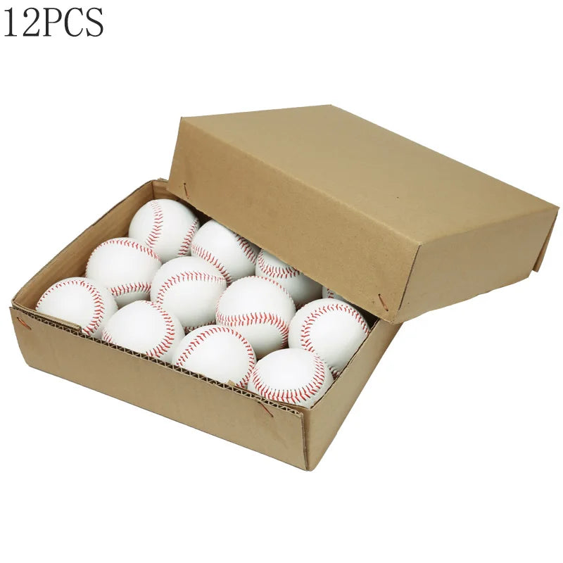12 Pcs Nine inches Baseball Softball Hardball Training Balls Handmade Baseballs Hard&Soft Baseball Outdoor Practice Team Game