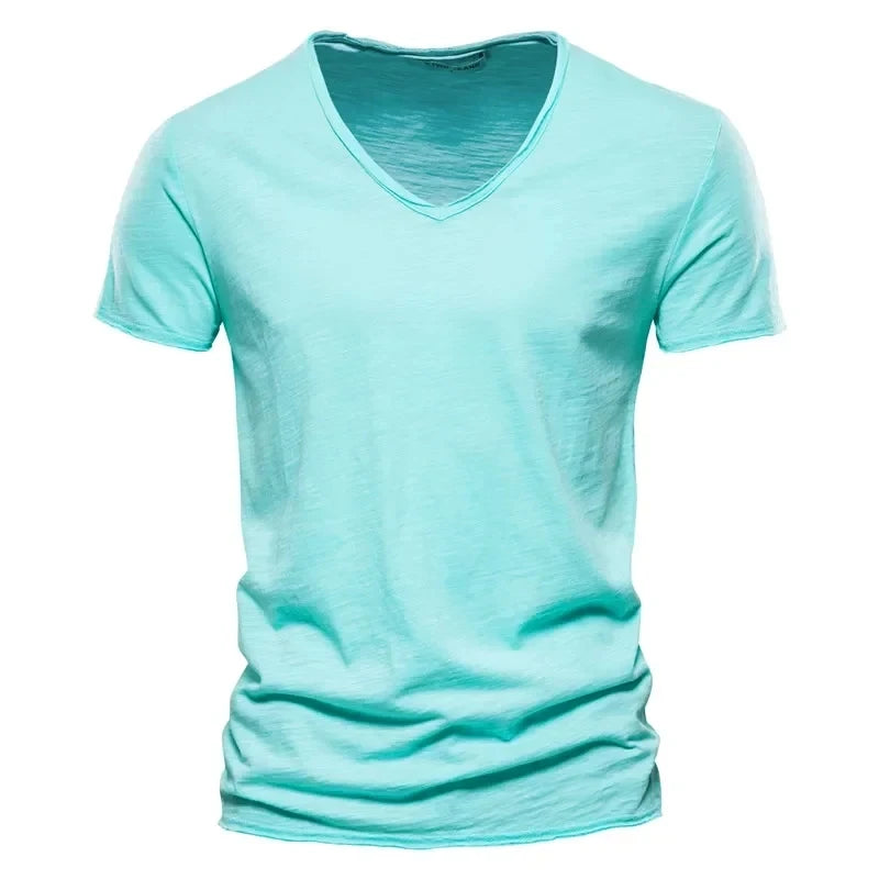 100% Cotton Men T-shirt Casual Soft Fitness Summer Thin T-shirts Men's Home Clothes O-Neck Short Sleeve Soild T Shirt for Men