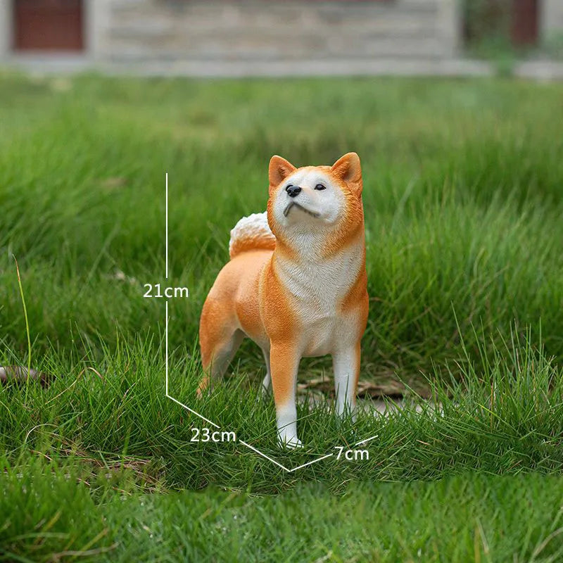 Simulated Pet Puppy Model Resin Sculpture Ornaments Garden Courtyard Lawn Figurines Decoration Home Cute Dog Statue Accessories