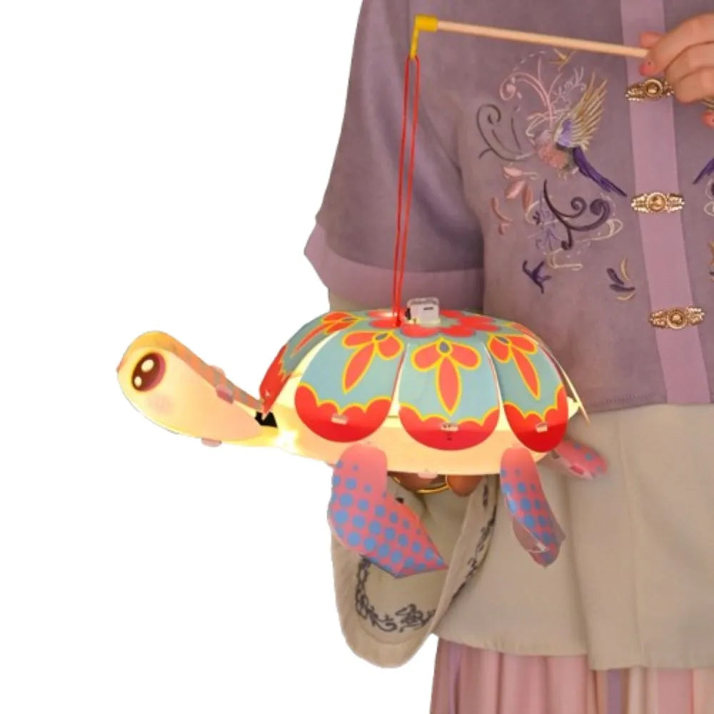 Cartoon Middle Autumn Festival Lantern LED Light Cute Festival Lantern Material Kits Luminous DIY Craft Hanging Lamps