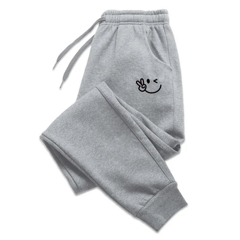 Women Smile Printed Sweatpants Luxury Long Pants Jogger Trousers Casual Loose Sports Fitness Versatile Pants Women Sweat Pants