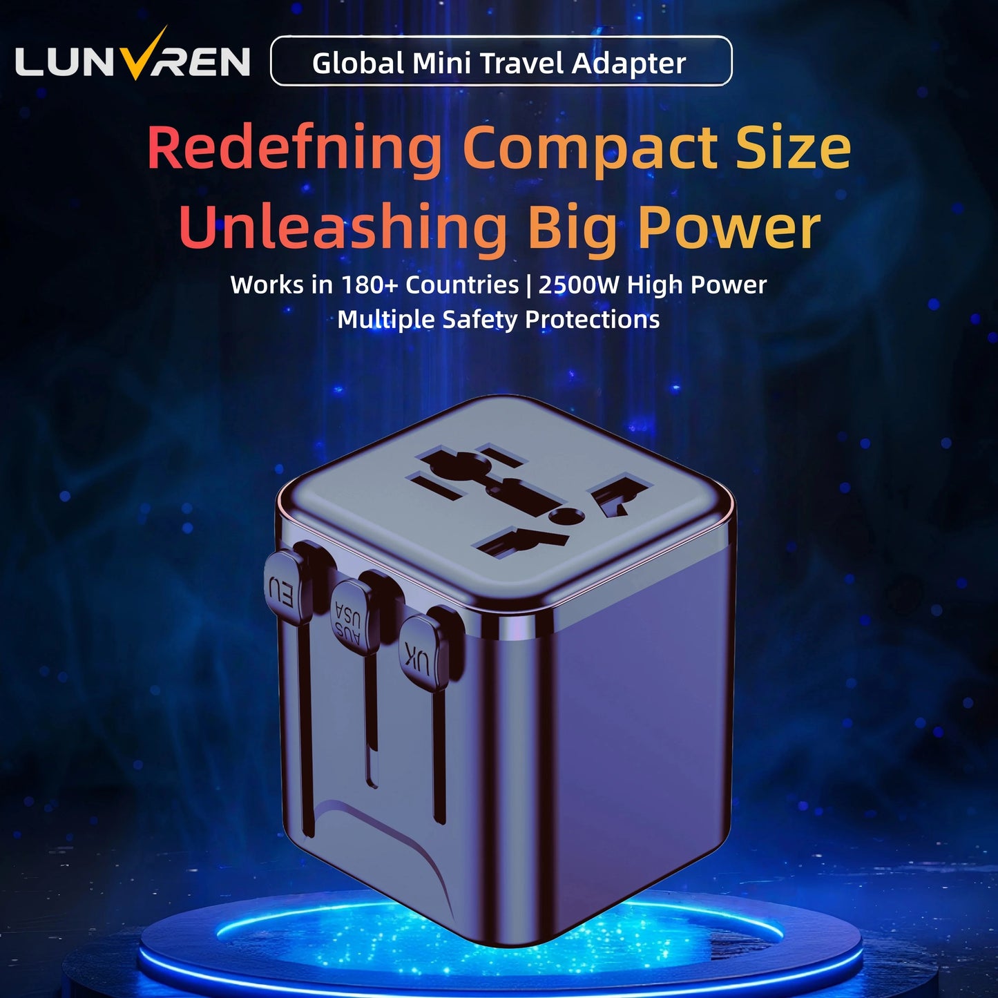 European Travel Plug Adapter - International Power Adapter Worldwide Charger Without USB, Travel Essentials for US,AUS,EU,UK