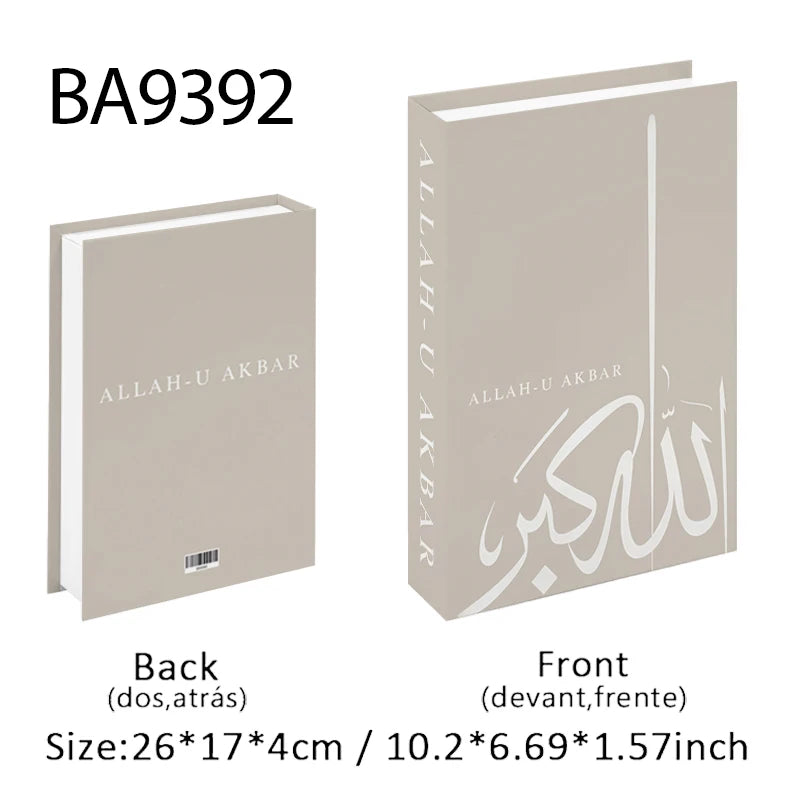 Islamic Luxury Fake Book Decorative Books Storage Box Coffee Table Interior Decoration Kaaba Mosque Muslims Bedroom Home Decor