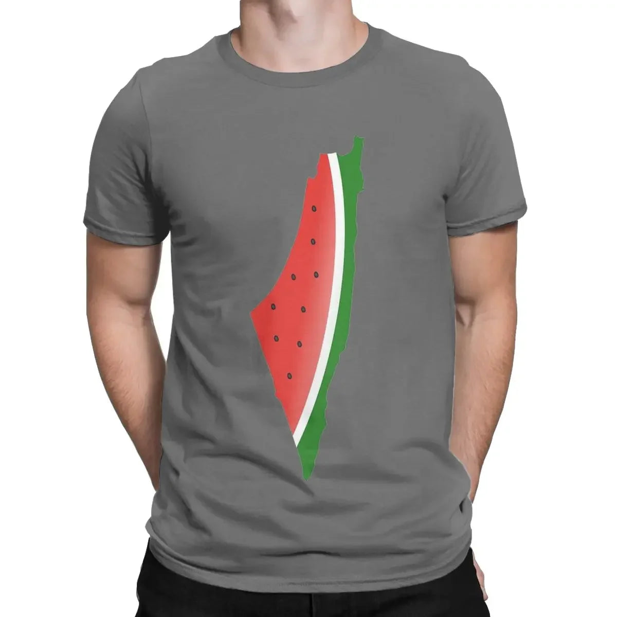 Men T-Shirt Watermelon Vintage 100% Cotton Tee Shirt Short Sleeve T Shirt Crewneck Tops Printing