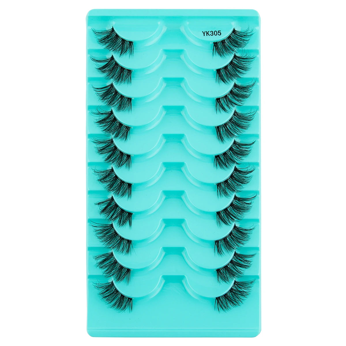YSDO 3/7/10 Pair Half Eye Lashes Soft Natural Fake Lashes Look Short Wispy Clear Band Fox Eye Lash Faux 3d Mink Eyelashes Makeup