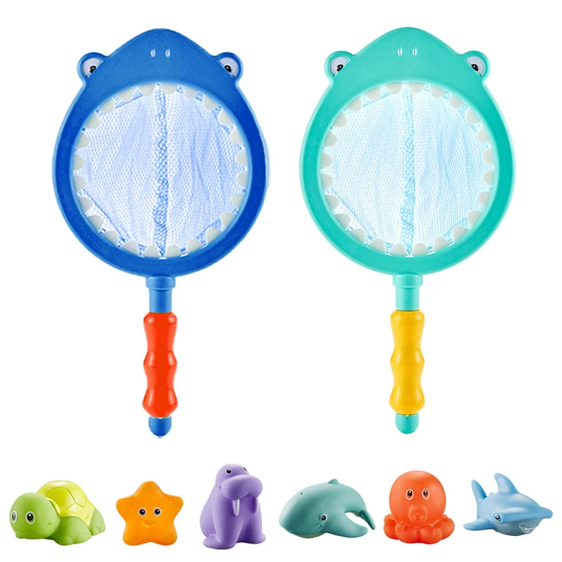 Baby Bath Toy Cute Animal Bath Toy Bathtub Swimming Soft Rubber Float Parent-child Interaction Catch Fish Game Toys Funny Gifts