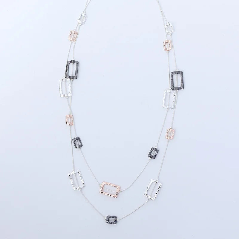 new necklace is popular in Europe and America, versatile peach heart exquisite women's long necklace, double-layer wome