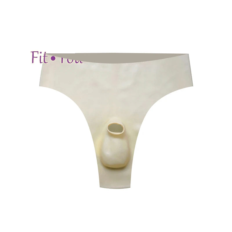 Latex Thongs T-version Underwear Seamless Briefs with hole exotic under Pants sexy bikini