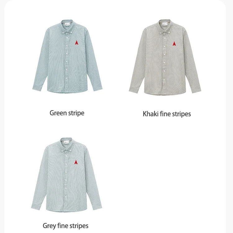 100% pure cotton heart A shirt men's solid color long sleeved high-quality brand AMI AMORING shirt men's spring casual shirt