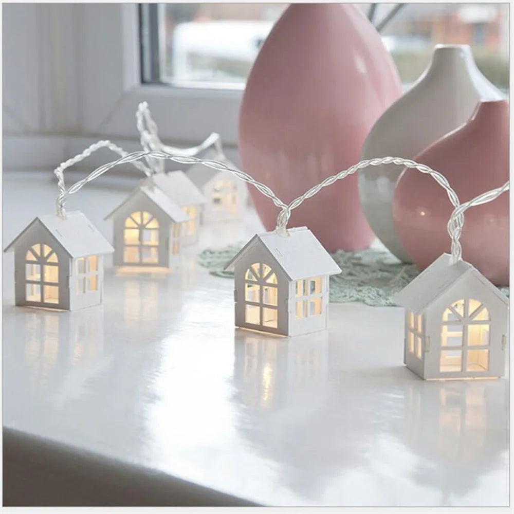 Christmas House Style Fairy Tale Lamp LEDNavidad Noel Natal Holiday Decor Christmas Decoration Home Atmosphere Decor Supplies