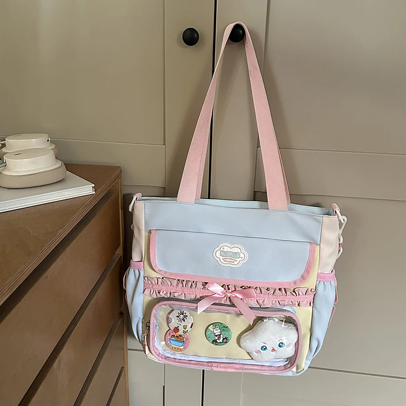 Large Capacity Children's School Bag Set for Girls Primary And Middle School Double Shoulder Backpack Sweet College Style