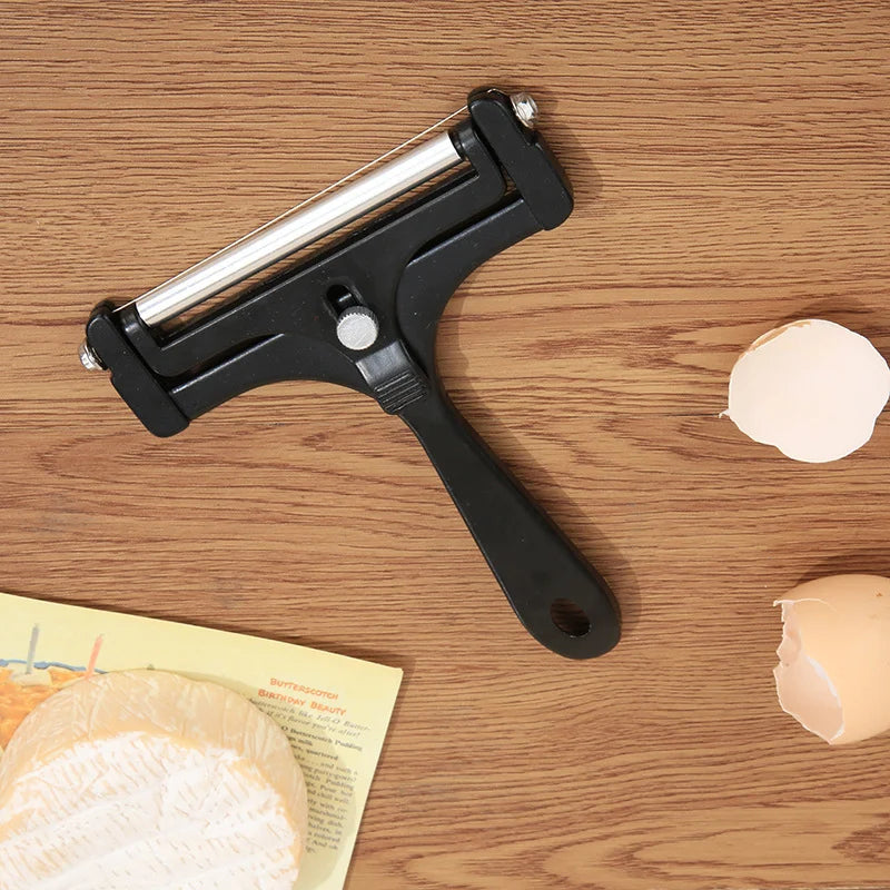 Cheese Cutter,manual Cheese Slicer with A Set of 4 Spare Wires, Stainless Steel, Casters, Adjustable Thickness