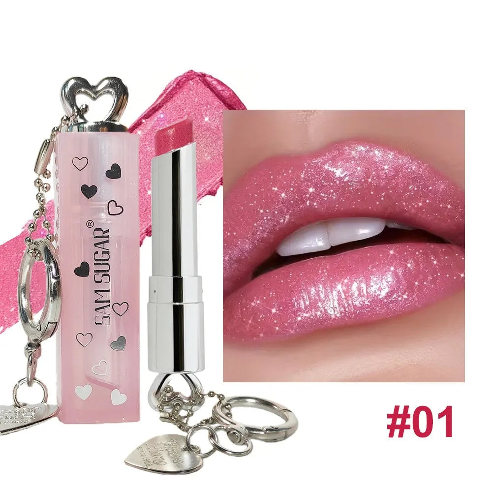 Pearl Love Pendant Sparkling Velvet Lipstick Metal Waterproof Long lasting Matte Diamond Lipgloss Women's Cosmetics