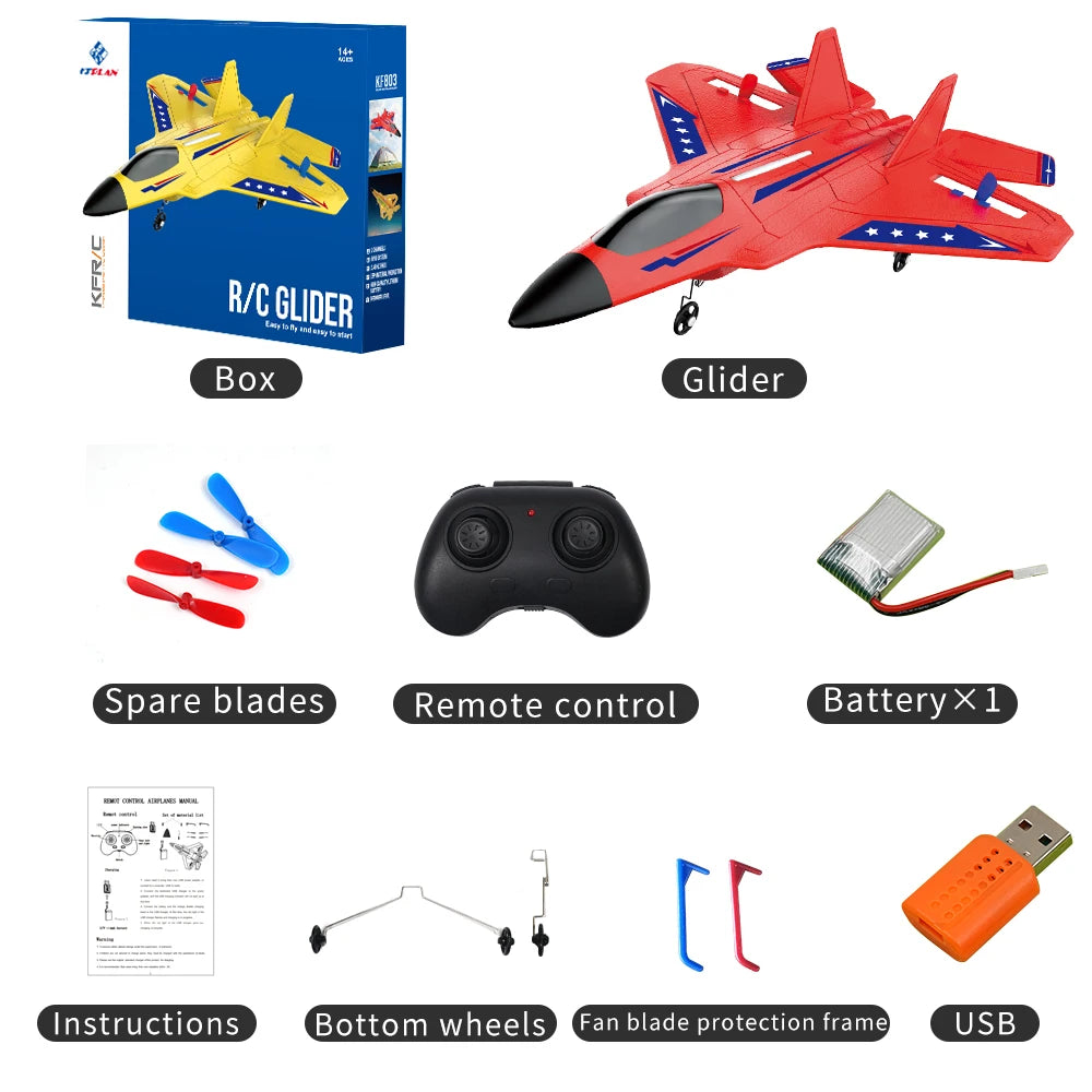 RC Plane KF803 2.4G With LED Lights RC Flying Model Glider RC Vertical Plane EPP Foam Toy Airplane Gifts For Kids