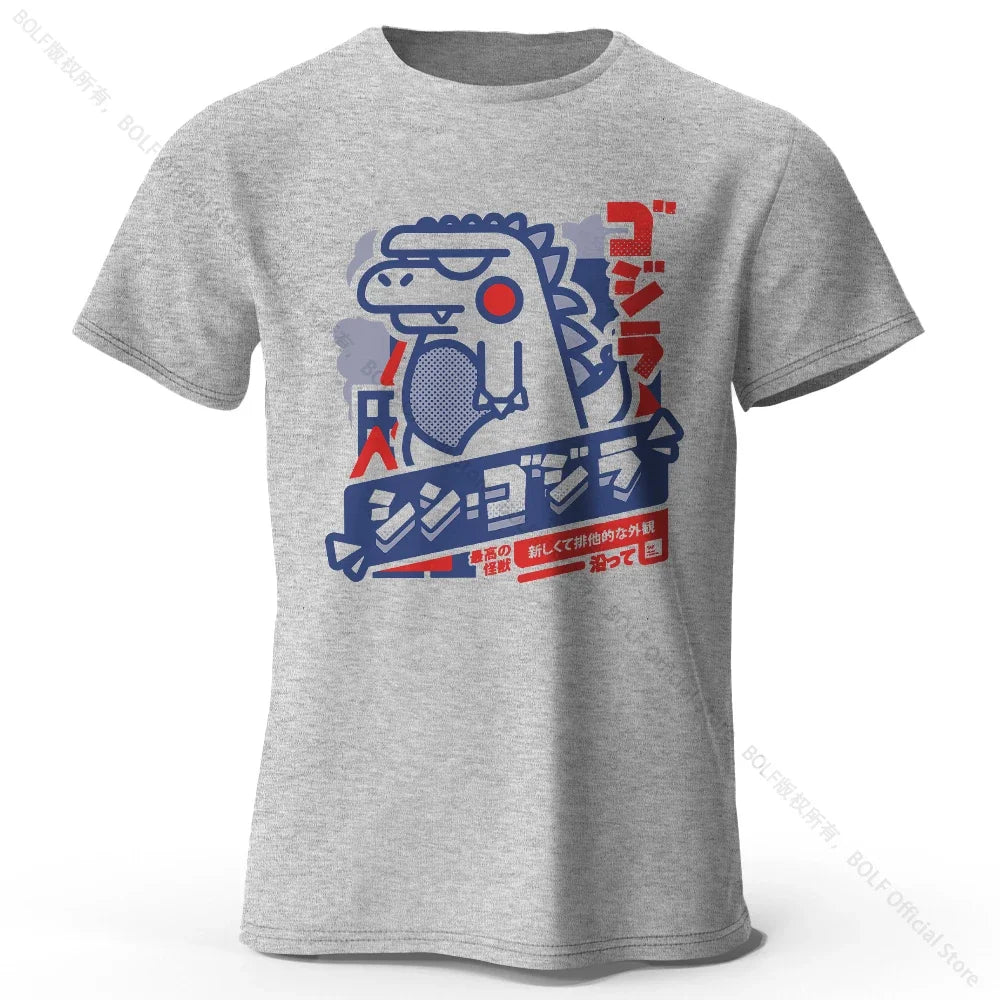 Harajuku Kawaii Animal Printed 100% Cotton T-Shirt, Lightweight Round Neck Short Sleeve Tee, Unisex Casual Wear